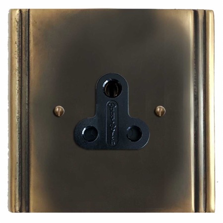 Plaza Lighting Socket Round Pin 5A Dark Antique Relief