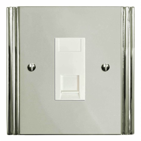 Plaza RJ45 Socket CAT 5 Polished Nickel
