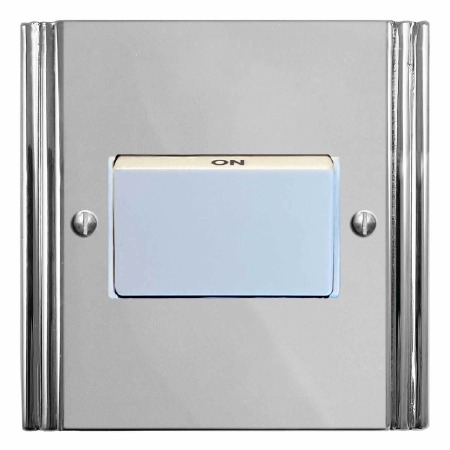 Plaza Triple Pole Fan Isolator Polished Chrome & White Trim