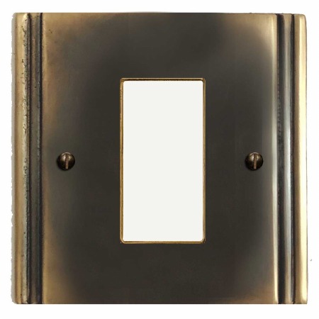 Plaza Plate for Modular Electrical Components 50x25mm Dark Antique Relief