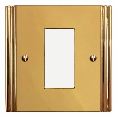 Plaza Plate for Modular Electrical Components 50x25mm Polished Brass Unlacquered