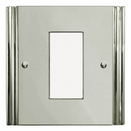 Plaza Plate for Modular Electrical Components 50x25mm Polished Nickel