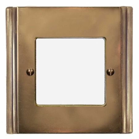 Plaza Plate for Modular Electrical Components 50x50mm Hand Aged Brass