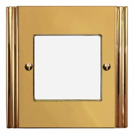 Plaza Plate for Modular Electrical Components 50x50mm Polished Brass Unlacquered
