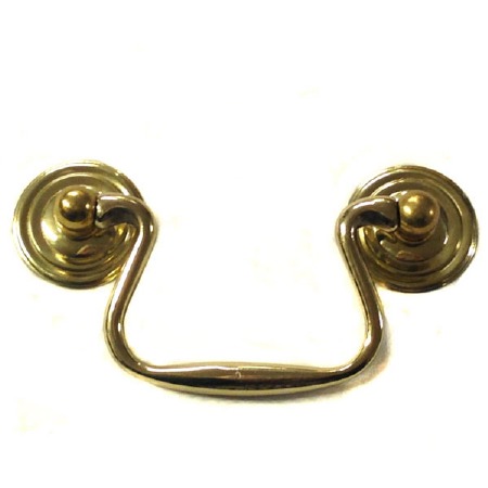Armac Plain Drawer Handle 64mm Polished Brass Lacquered
