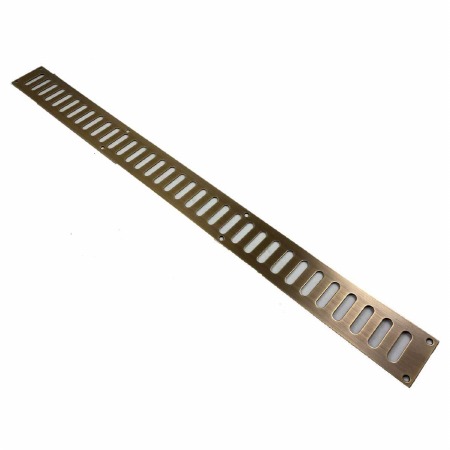 Plain Slotted Air Vent Cover 24" x 2" Antique Brass Unlacquered