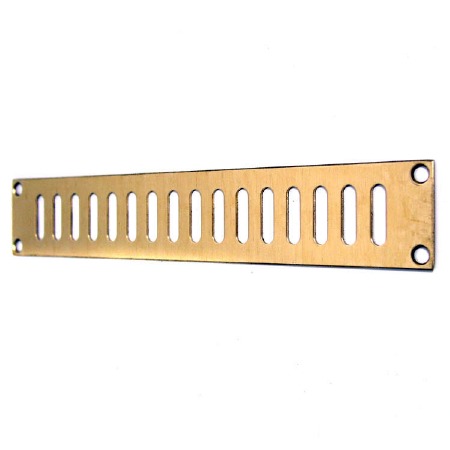Plain Slotted Air Vent Cover 9" x 1.5" Polished Brass Unlacquered