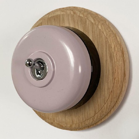 Round Dolly Light Switch 1 Gang Lilac Black Base