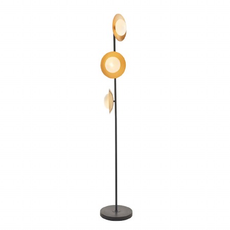 Plush 3 Light Globe Floor Lamp Gold & Dark Bronze