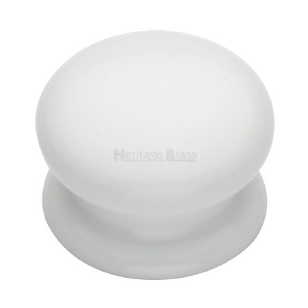 Heritage Porcelain Cabinet Knob 32mm White