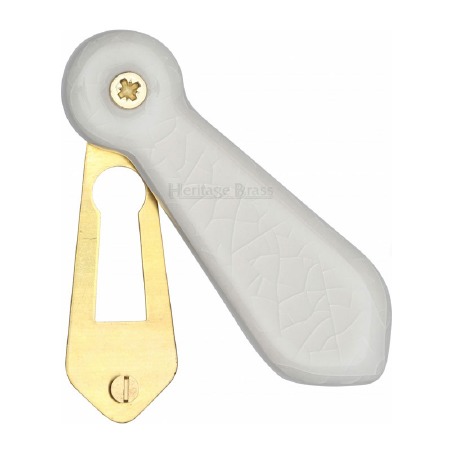 Heritage Porcelain Escutcheon 7030 White Crackle