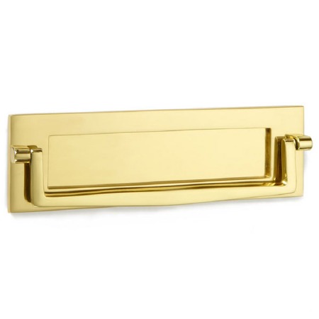 Croft Postal Knocker 10"x3" Polished Brass Unlacquered