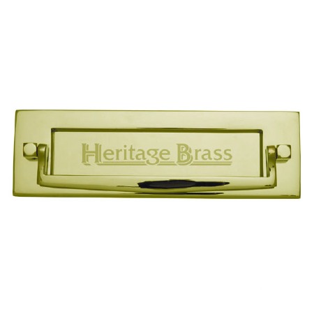 Heritage Postal Knocker V830 Polished Brass Lacquered