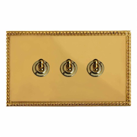 Regency Dolly Switch 3 Gang Polished Brass Unlacquered