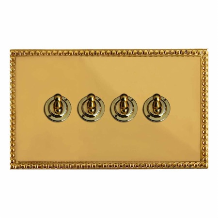 Regency Dolly Switch 4 Gang Polished Brass Unlacquered
