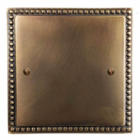 Regency Single Blank Plate Hand Aged Brass