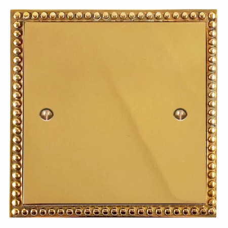 Regency Single Blank Plate Polished Brass Lacquered