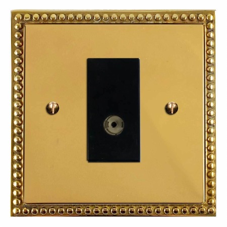Regency TV Socket Outlet Polished Brass Unlacquered