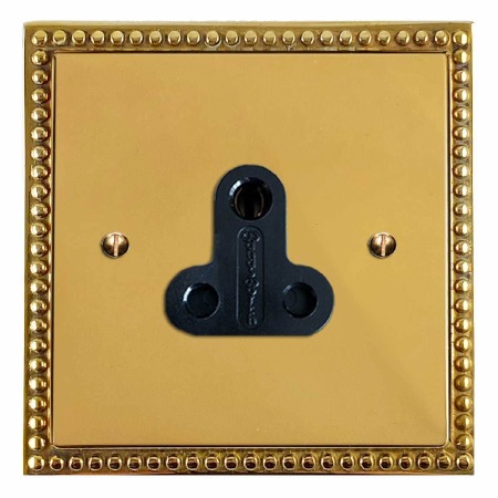 Regency Lighting Socket Round Pin 5A Polished Brass Unlacquered