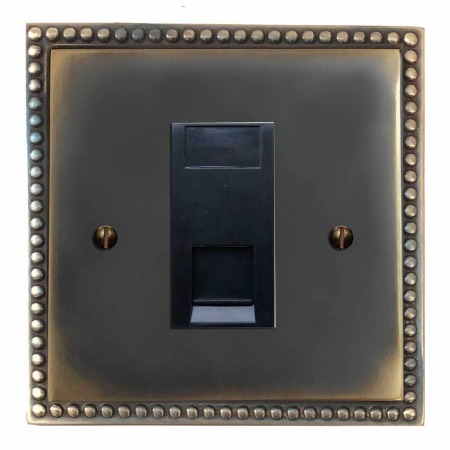 Regency RJ45 Socket CAT 5 Dark Antique Relief