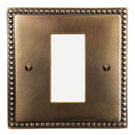 Regency Plate for Modular Electrical Components 50x25mm Hand Aged Brass