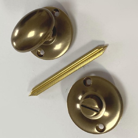 Aston Oval Thumb Turn & Release (Chubb) Antique Brass Unlacquered