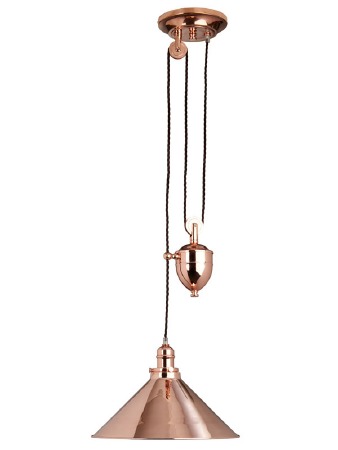 Elstead Provence Rise & Fall Light Polished Copper