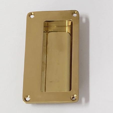 Aston Flush Pull Handle 114mm Polished Brass Unlacquered
