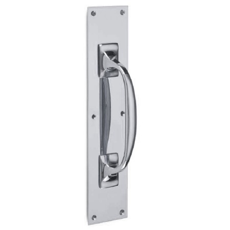 Croft 1651 Pull Handle on Backplate 8" Polished Chrome