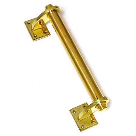 Industrial Door Pull Handle Polished Brass Unlacquered