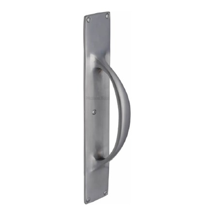Heritage Pull Handle on Back Plate V1155 Satin Chrome