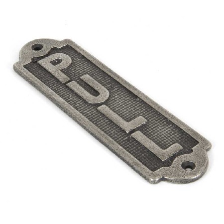 From The Anvil Pull Door Sign Antique Pewter