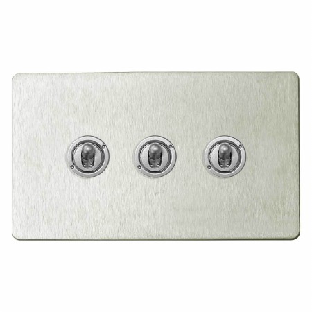 Victorian Dolly Switch 3 Gang Satin Nickel