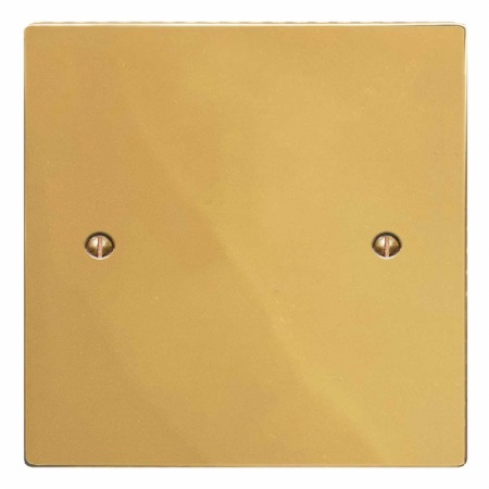 Victorian Single Blank Plate Polished Brass Lacquered