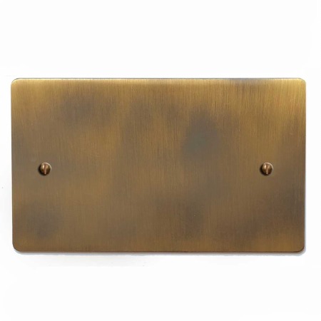 Victorian Double Blank Plate Antique Brass Lacquered