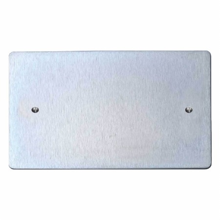 Victorian Double Blank Plate Satin Chrome