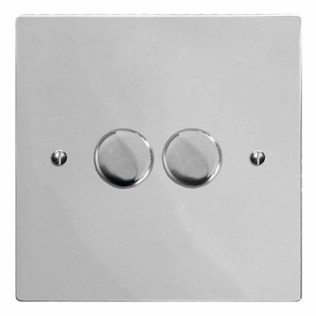 Victorian Dimmer Switch 2 Gang Polished Chrome