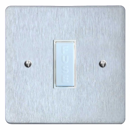 Victorian Fused Spur Connection Unit 13 Amp Satin Chrome & White Trim