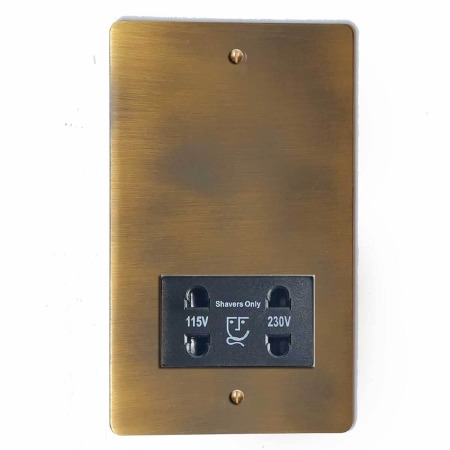 Victorian Shaver Socket Antique Brass Lacquered