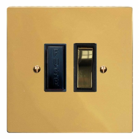 Victorian Switched Fused Spur Polished Brass Unlacquered