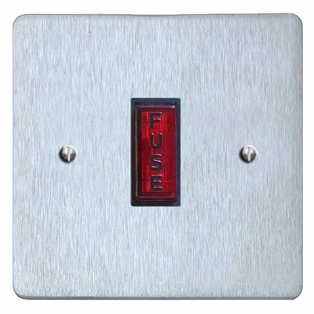 Victorian Fused Spur Connection Unit Illuminated Indicator Satin Chrome & Black Trim