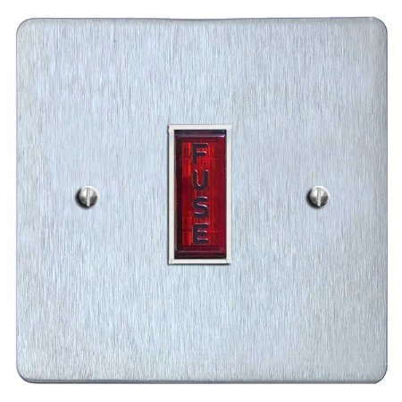Victorian Fused Spur Connection Unit Illuminated Indicator Satin Chrome & White Trim