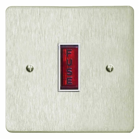 Victorian Fused Spur Connection Unit Illuminated Indicator Satin Nickel