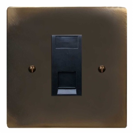 Victorian RJ45 Socket CAT 5 Dark Antique Relief