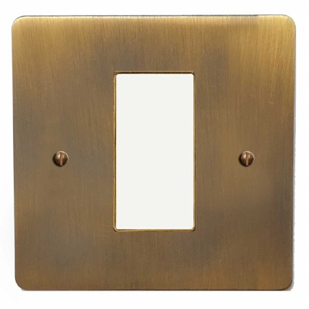 Victorian Plate for Modular Electrical Components 50x25mm Antique Brass Lacquered