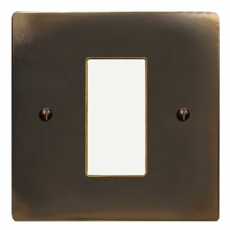 Victorian Plate for Modular Electrical Components 50x25mm Dark Antique Relief