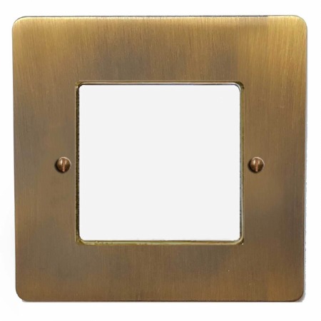 Victorian Plate for Modular Electrical Components 50x50mm Antique Brass Lacquered
