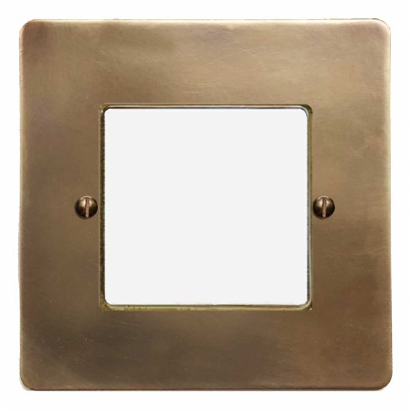 Victorian Plate for Modular Electrical Components 50x50mm Hand Aged Brass