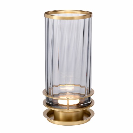 Quintiesse Arno Concealed Table Lamp Antique Brass with Smoke Tint Glass