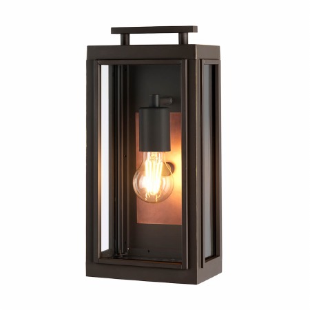 Quintiesse Sutcliffe Single Light Lantern Oil Rubbed Bronze with Copper Reflector